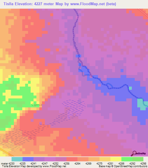 Tislla,Peru Elevation Map