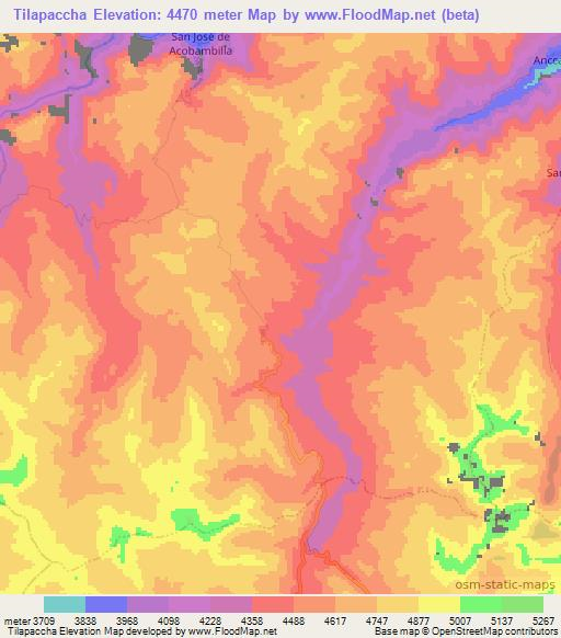 Tilapaccha,Peru Elevation Map