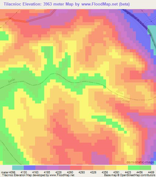 Tilacnioc,Peru Elevation Map