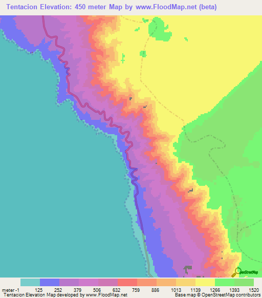 Tentacion,Peru Elevation Map