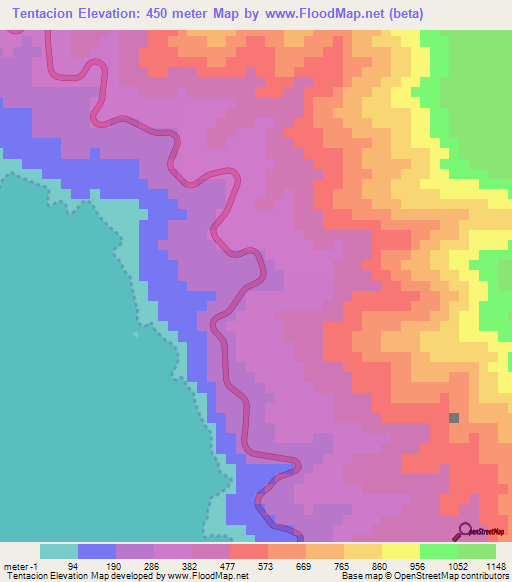 Tentacion,Peru Elevation Map
