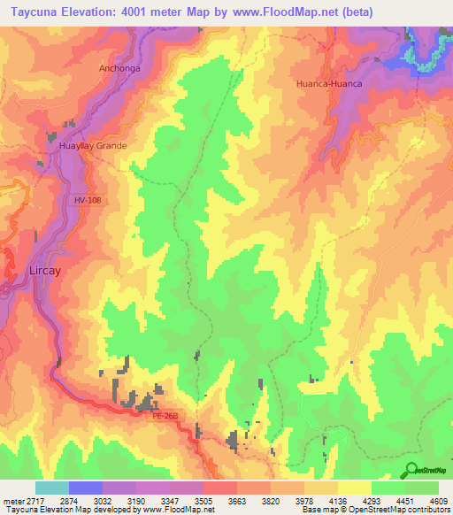 Taycuna,Peru Elevation Map