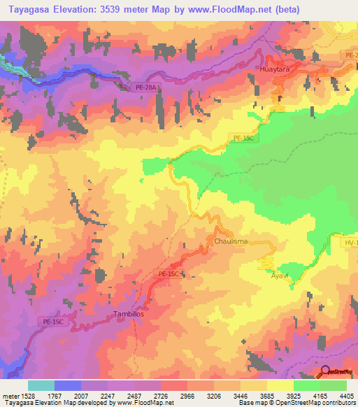 Tayagasa,Peru Elevation Map