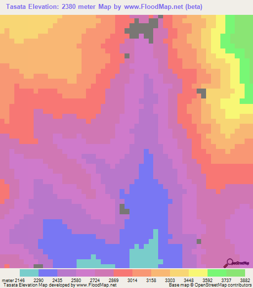 Tasata,Peru Elevation Map