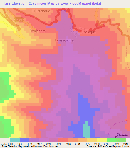 Tasa,Peru Elevation Map