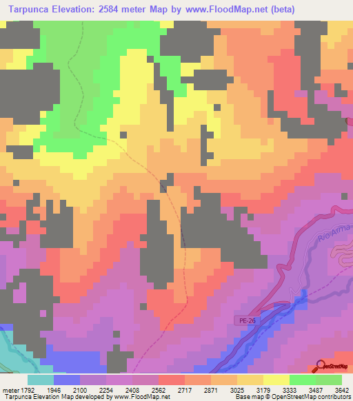 Tarpunca,Peru Elevation Map
