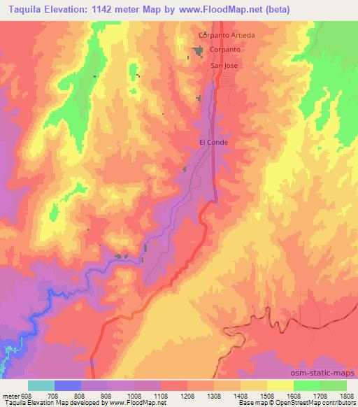 Taquila,Peru Elevation Map