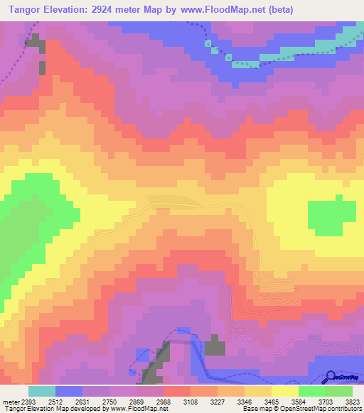 Tangor,Peru Elevation Map