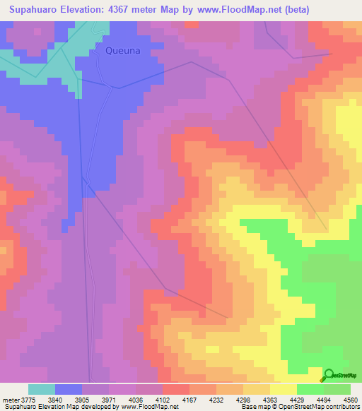 Supahuaro,Peru Elevation Map