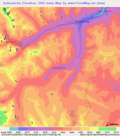Suitucancha,Peru Elevation Map