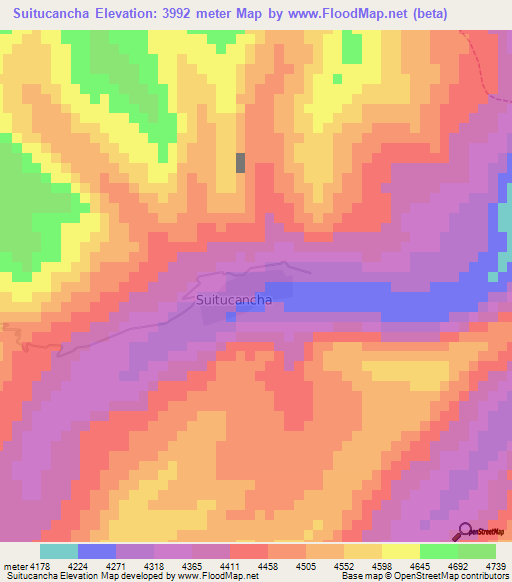 Suitucancha,Peru Elevation Map