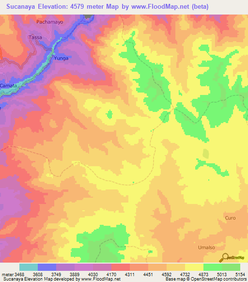 Sucanaya,Peru Elevation Map