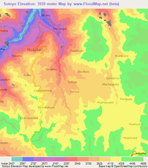 Sotoyo,Peru Elevation Map