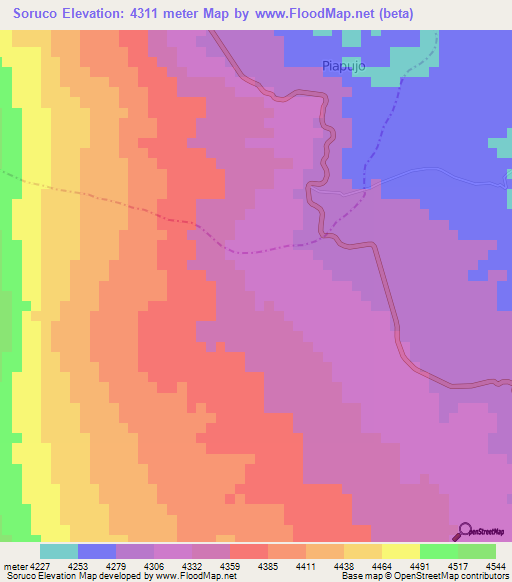 Soruco,Peru Elevation Map
