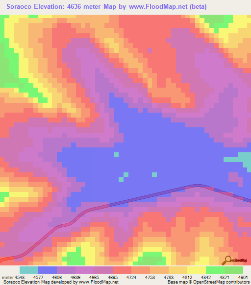 Soraoco,Peru Elevation Map