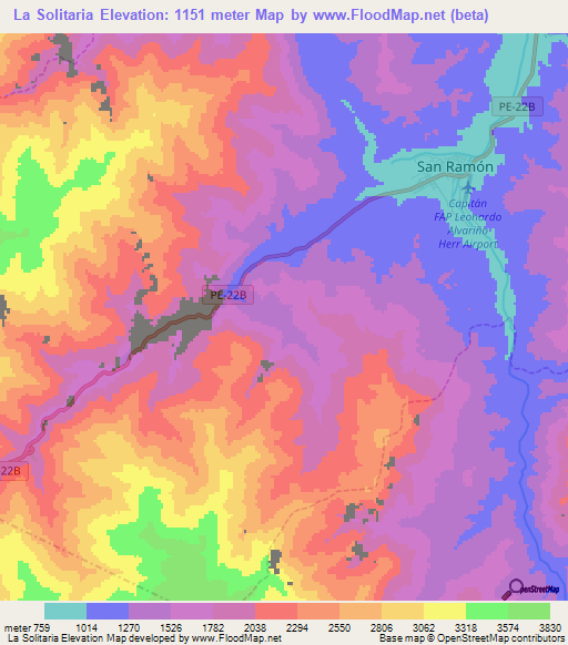 La Solitaria,Peru Elevation Map