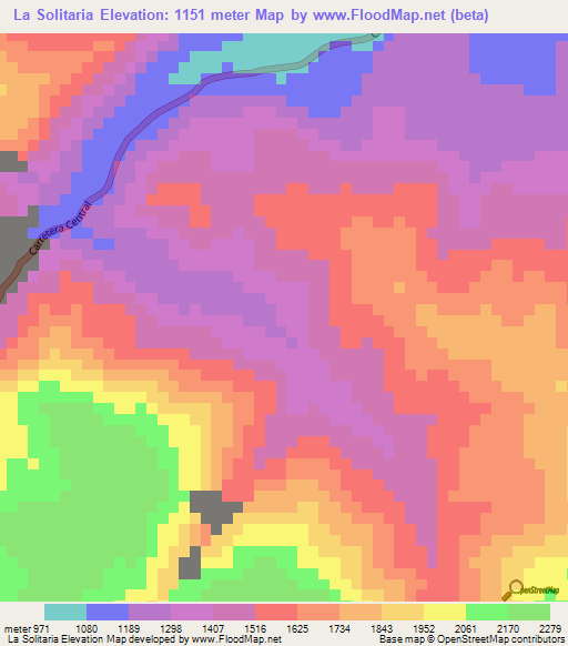 La Solitaria,Peru Elevation Map