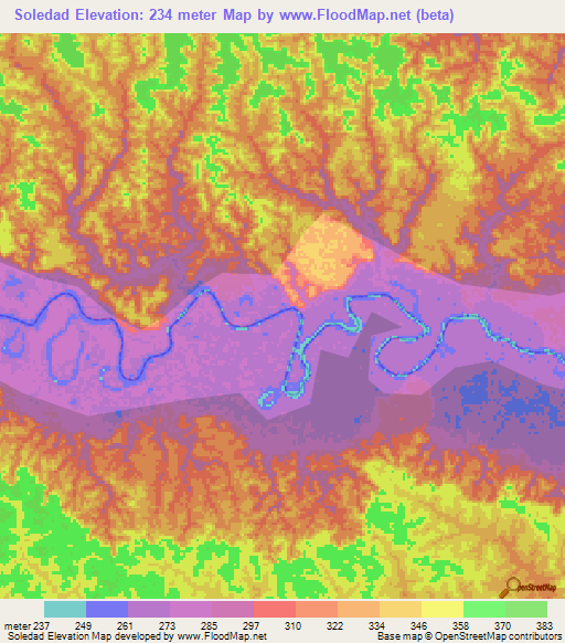 Soledad,Peru Elevation Map