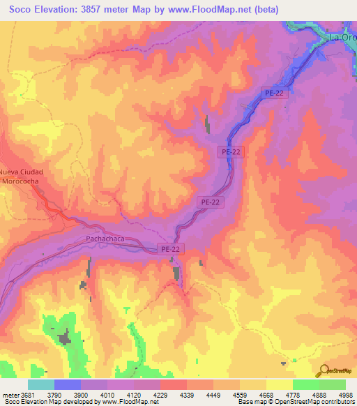 Soco,Peru Elevation Map