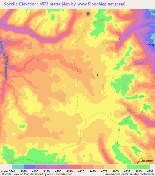 Socclla,Peru Elevation Map