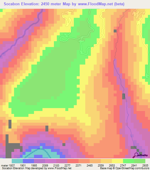 Socabon,Peru Elevation Map