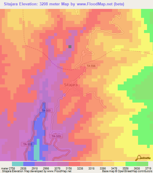 Sitajara,Peru Elevation Map