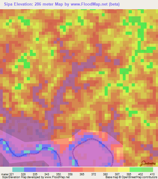 Sipa,Peru Elevation Map