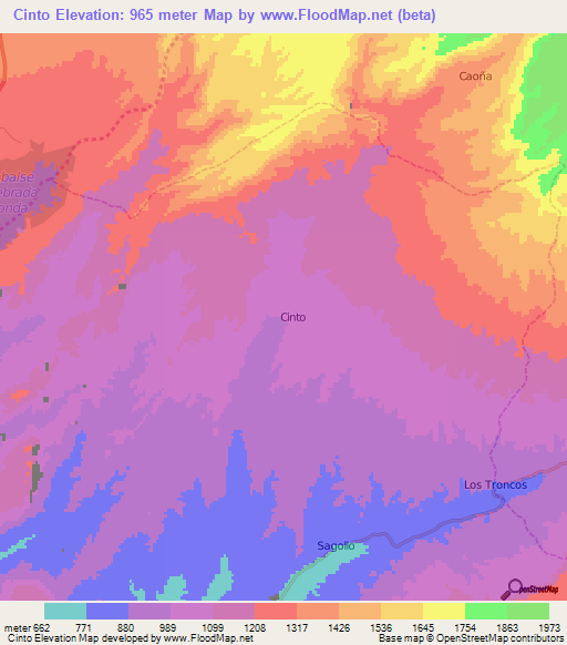 Cinto,Peru Elevation Map