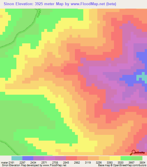 Sinon,Peru Elevation Map