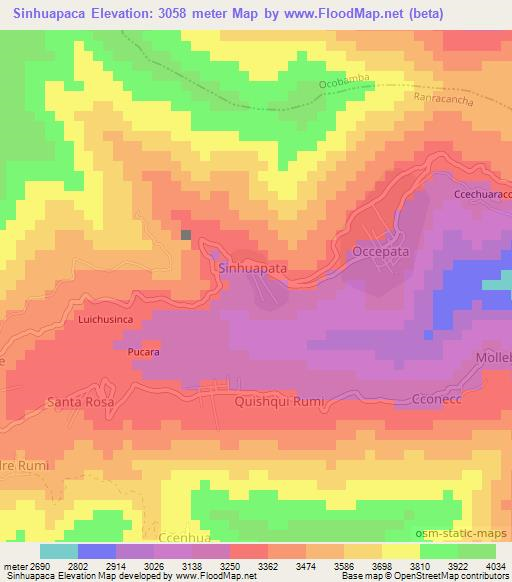 Sinhuapaca,Peru Elevation Map