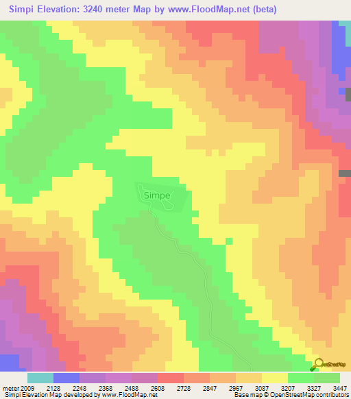 Simpi,Peru Elevation Map