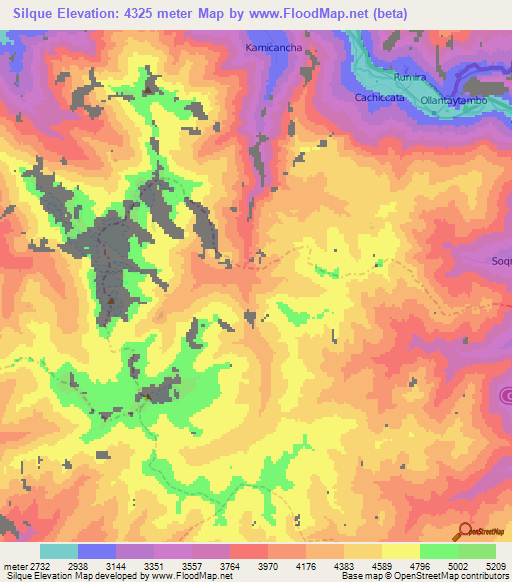 Silque,Peru Elevation Map
