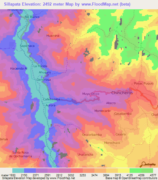 Sillapata,Peru Elevation Map