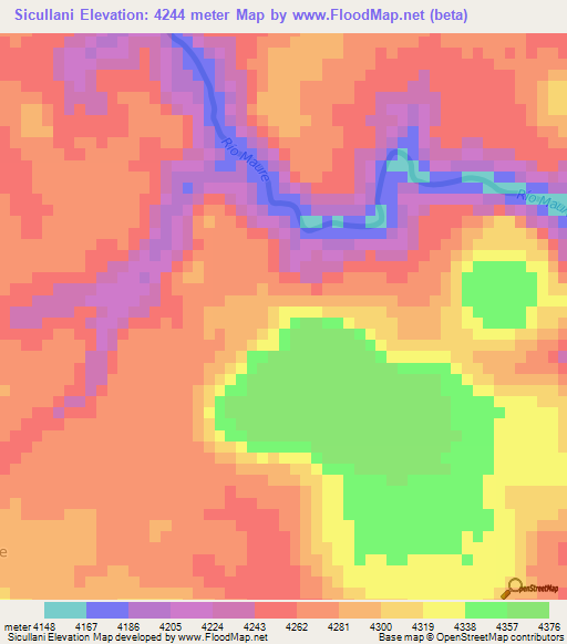 Sicullani,Peru Elevation Map