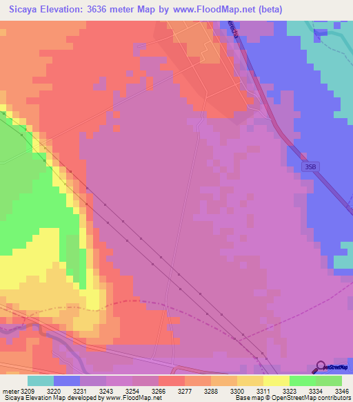Sicaya,Peru Elevation Map