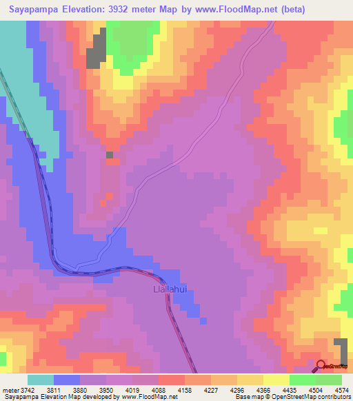Sayapampa,Peru Elevation Map