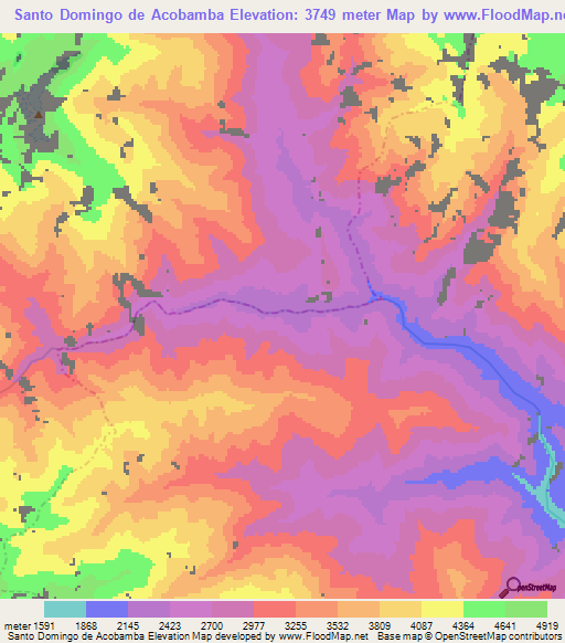 Santo Domingo de Acobamba,Peru Elevation Map
