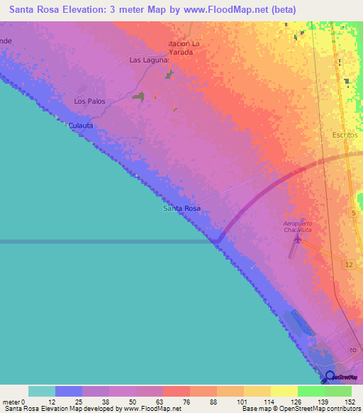 Santa Rosa,Peru Elevation Map