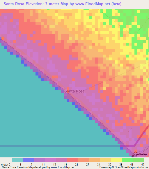 Santa Rosa,Peru Elevation Map
