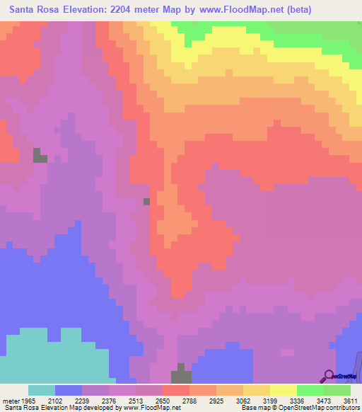 Santa Rosa,Peru Elevation Map