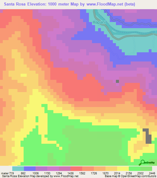 Santa Rosa,Peru Elevation Map