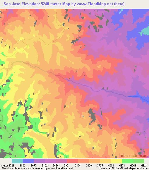 San Jose,Peru Elevation Map