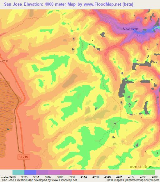 San Jose,Peru Elevation Map