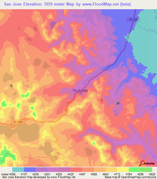 San Jose,Peru Elevation Map