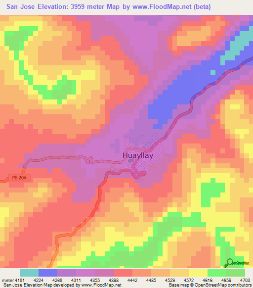 San Jose,Peru Elevation Map