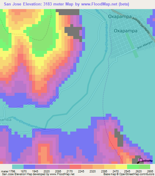 San Jose,Peru Elevation Map
