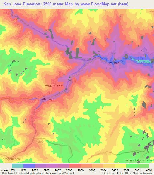 San Jose,Peru Elevation Map