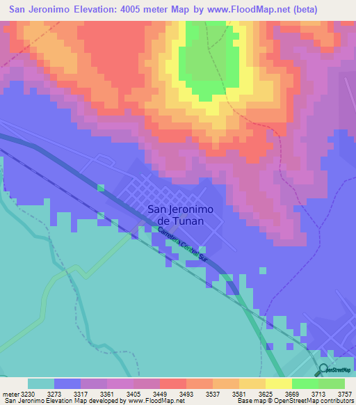 San Jeronimo,Peru Elevation Map