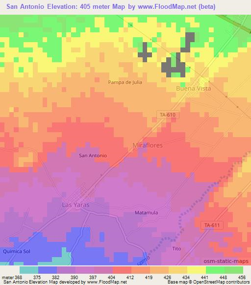 San Antonio,Peru Elevation Map