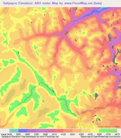Salipayoc,Peru Elevation Map